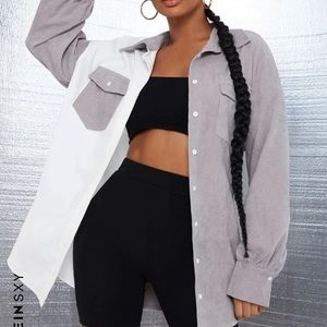 Multi Color Button down shirt. Corduroy material.